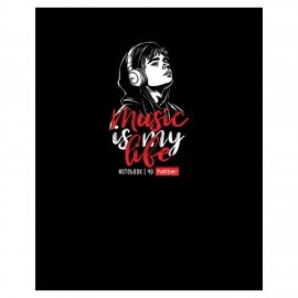 Тетрадь А5 48л. HATBER скоба, клетка, выборочный лак, Music is my life (микс в спайке), 091471, 48Т5вмВ1