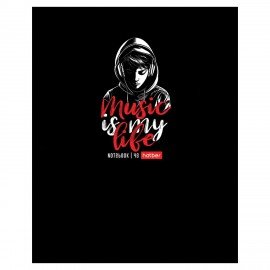 Тетрадь А5 48л. HATBER скоба, клетка, выборочный лак, Music is my life (микс в спайке), 091471, 48Т5вмВ1