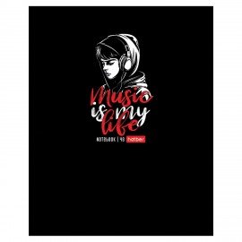 Тетрадь А5 48л. HATBER скоба, клетка, выборочный лак, Music is my life (микс в спайке), 091471, 48Т5вмВ1