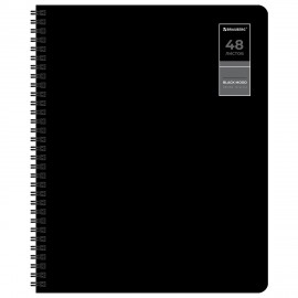 Тетради ДЭК А5 48 л. КОМПЛЕКТ 4 шт., BRAUBERG, гребень, клетка, 80г/м, SoftTouch, "Black Classic", 405578