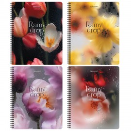 Тетради ДЭК А5 96 л. КОМПЛЕКТ 4 шт., BRAUBERG, гребень, клетка, 80 г/м2, SoftTouch, "Aesthetics", 405583