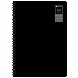 Тетради ДЭК А4 96 л. КОМПЛЕКТ 2 шт., BRAUBERG, гребень, клетка, 80 г/м2, SoftTouch, "Black Classic", 405584