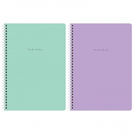 Тетради ДЭК А4 96 л. КОМПЛЕКТ 2 шт., BRAUBERG, гребень, клетка, 80 г/м2, SoftTouch, "Minimal", 405585