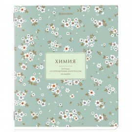 Тетрадь предметная BLOSSOM 48л, рельефный картон, ХИМИЯ, клетка, подсказ, BRAUBERG, 405601