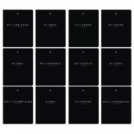 Тетради предметные, КОМПЛЕКТ 12 ПРЕДМЕТОВ, 48л, SoftTouch, 3D-фольга, BRAUBERG, BLACK GOLD, 405602