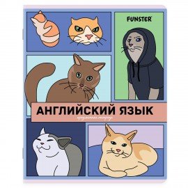 Тетради предметные, КОМПЛЕКТ 12 ПРЕДМЕТОВ, 48л, TWIN лак, FUNSTER, МЕМНЫЕ КОТЫ, 405604