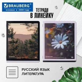Тетради предметные, КОМПЛЕКТ 12 ПРЕДМЕТОВ, 48л, матовая ламинация, BRAUBERG, ПРИРОДА, 405606