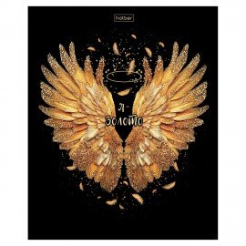 Тетрадь А5 48л. HATBER скоба, клетка, матовая ламинация, 3D фольга, Крылья ангела (ми, 48Т5лофВ1