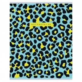 Тетрадь А5 48л. HATBER скоба, клетка, обложка картон, тиснение, LEO-принт (микс в спа, 48Т5тВ1