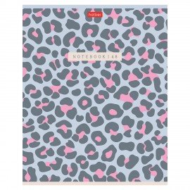 Тетрадь А5 48л. HATBER скоба, клетка, обложка картон, тиснение, LEO-принт (микс в спа, 48Т5тВ1