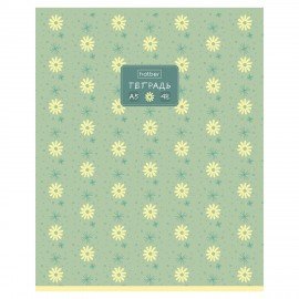 Тетрадь А5 48л. HATBER скоба, клетка, обложка картон, тиснение, Цветочный орнамент (м, 48Т5тВ1