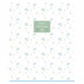 Тетрадь А5 48л. HATBER скоба, клетка, обложка картон, тиснение, Цветочный орнамент (м, 48Т5тВ1