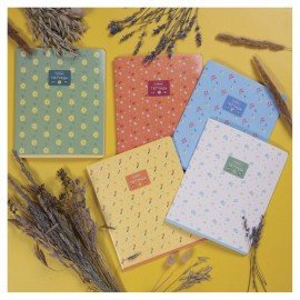 Тетрадь А5 48л. HATBER скоба, клетка, обложка картон, тиснение, Цветочный орнамент (м, 48Т5тВ1