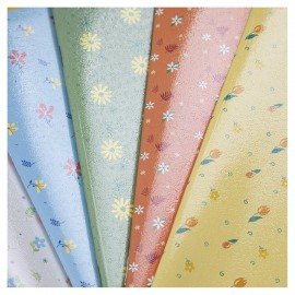 Тетрадь А5 48л. HATBER скоба, клетка, обложка картон, тиснение, Цветочный орнамент (м, 48Т5тВ1