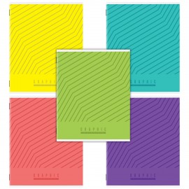 Тетрадь А5, 48 л., STAFF, скоба, линия, офсет №2 ЭКОНОМ, обложка картон, ЯРКАЯ, 405628