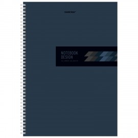 Тетрадь А4, 80 л., ОФИСМАГ, гребень, клетка, обложка картон, ТЕМНАЯ, 405633