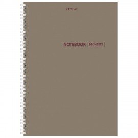 Тетрадь А4, 96 л., ОФИСМАГ, гребень, клетка, обложка картон, МОРАНДИ, 405635