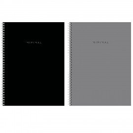 Тетрадь А4, 120 л., BRAUBERG, гребень, клетка, матовая ламинация, "Minimal Classic", 405640