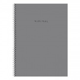 Тетрадь А4, 120 л., BRAUBERG, гребень, клетка, матовая ламинация, "Minimal Classic", 405640