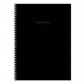 Тетрадь А4, 120 л., BRAUBERG, гребень, клетка, матовая ламинация, "Minimal Classic", 405640