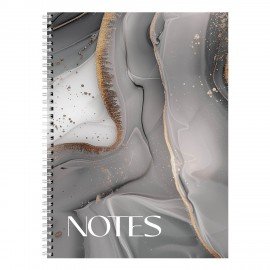 Тетрадь А4, 120 л., BRAUBERG, гребень, клетка, глянцевый лак, Мрамор, 405641