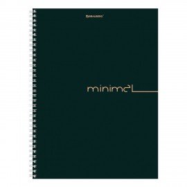 Тетрадь А4, 120 л., BRAUBERG, гребень, клетка, матовая ламинация, Минимал_Цвет, 405642