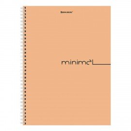 Тетрадь А4, 120 л., BRAUBERG, гребень, клетка, матовая ламинация, Минимал_Цвет, 405642