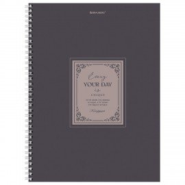 Тетрадь А4, 120 л., BRAUBERG, гребень, клетка, матовая ламинация, "Винтаж", 405644