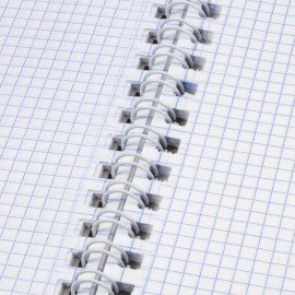 Тетрадь обложка пластик, А4, 96 л., гребень, клетка, фольга, МИНПРОМТОРГ, BRAUBERG, Синяя, 405653