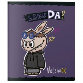 Тетрадь А5 48л. ПЗБМ скоба, клетка, TWIN лак, Лабу-Да! (микс в спайке), 21405