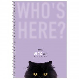 Тетрадь А4 96л. HATBER спираль, линия, матовая ламинация, Кто здесь? (микс в спайке),, 96Т4лВ2сп
