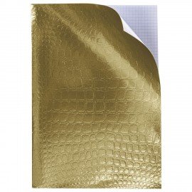 Тетрадь бумвинил А4 96л. скоба, офсет №1, клетка, ЗОЛОТО Metallic, тиснение CROCO, HA, 96Т4бвВ3