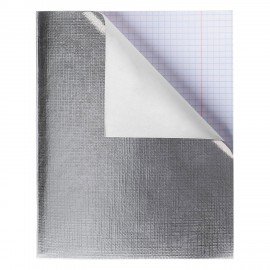 Тетрадь бумвинил А5 48л. скоба, офсет №1, клетка, с полями, СЕРЕБРО Metallic, HATBER,, 48Т5бвВ1