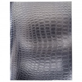 Тетрадь бумвинил А5 96л. скоба, офсет №1, клетка, с полями, HATBER, СЕРЕБРО Metallic, 96Т5бвВ1