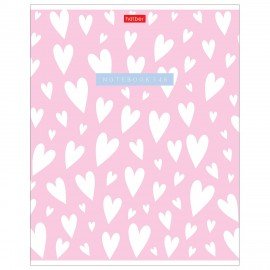 Тетрадь обложка пластик, А5 48л. скоба, клетка, HATBER, LOVE IS.... (микс в спайке),, 48Т5В1пл