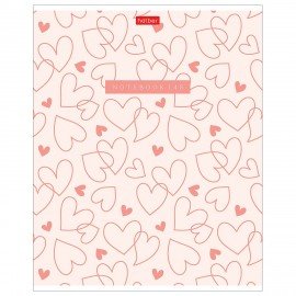 Тетрадь обложка пластик, А5 48л. скоба, клетка, HATBER, LOVE IS.... (микс в спайке),, 48Т5В1пл