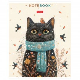 Тетрадь обложка пластик, А5 48л. скоба, линия, HATBER, Котэ (микс в спайке), 091627, 48Т5В2пл