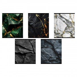 Тетрадь А5 48 л. ПЗБМ скоба, клетка, матовая ламинация, "Камень и металл" (микс в спайке), 22143