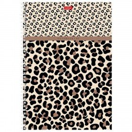 Тетрадь А4 80л. HATBER гребень, клетка, тиснение, LEO-принт (микс в спайке), 092755, 80Т4тВ1гр