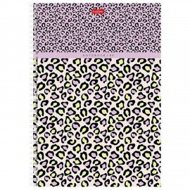 Тетрадь А4 80л. HATBER гребень, клетка, тиснение, LEO-принт (микс в спайке), 092755, 80Т4тВ1гр