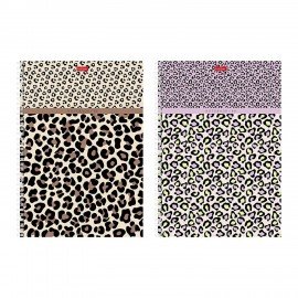 Тетрадь А4 80л. HATBER гребень, клетка, тиснение, LEO-принт (микс в спайке), 092755, 80Т4тВ1гр