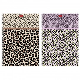 Тетрадь А4 80л. HATBER гребень, клетка, тиснение, LEO-принт (микс в спайке), 092755, 80Т4тВ1гр