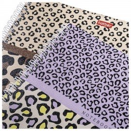 Тетрадь А4 80л. HATBER гребень, клетка, тиснение, LEO-принт (микс в спайке), 092755, 80Т4тВ1гр