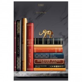 Тетрадь А4 96л. HATBER скоба, клетка, матовая ламинация, 3D фольга, Золотые страницы, 96Т4лофВ1