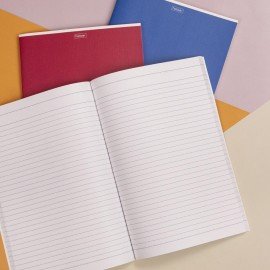 Тетрадь А4 96л. HATBER скоба, линия, матовая ламинация, тиснение, MONOCOLOUR (микс в, 96Т4лтВ2