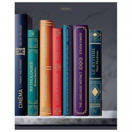 Тетрадь А5 48л. HATBER скоба, клетка, Soft-touch ламинац, 3D фольга, Золотые страницы, 48Т5лофВ1