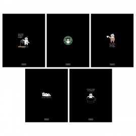 Тетрадь А5 48л. HATBER скоба, клетка, глянцевая ламинация, Coffee Story (микс в спайк, 48Т5лВ1