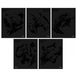 Тетрадь А5 48л. HATBER скоба, клетка, матовая ламинация, 3D лак, Shadow (микс в спайк, 48Т5лолВ1