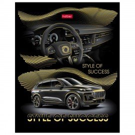 Тетрадь А5 48л. HATBER скоба, клетка, матовая ламинация, 3D фольга, Роскошь и стиль (, 48Т5лофВ1