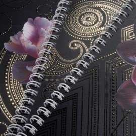 Тетрадь А5 96л. HATBER гребень, клетка, матовая ламинация, 3D фольга, Золотая гармони, 96Т5лофВ1гр